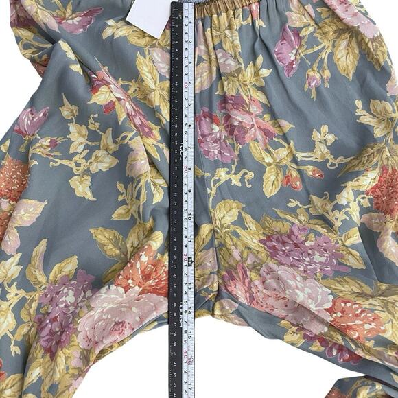 NWT Vintage Carole Little Wide Leg Pull On Pant Women 10 Tuilleries Floral Rayon - Picture 3 of 10